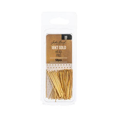 18kt Gold Plated Head Pins 30x0.7mm 21ga 58/pk