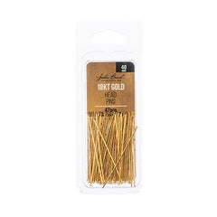 18kt Gold Plated Head Pins 40x0.7mm 21ga 47/pk