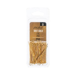 18kt Gold Plated Eye Pins 35x0.7mm 21ga 42/pk