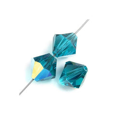 6mm Blue Zircon AB Preciosa Bicone Each