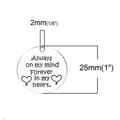 1" Always On My Mind Forever In My Heart Charm 1/pk