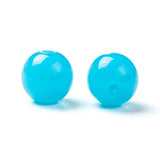 Round Plastic Beads 8mm Opaque Neon Blue 100/pk