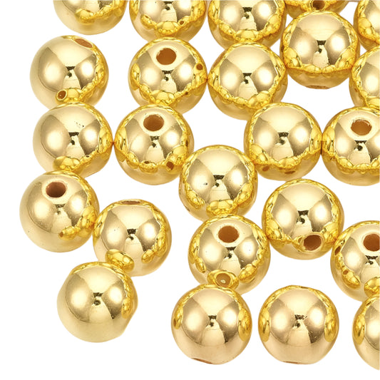 Round Plastic Beads 8mm Metallic Gold 100/pk