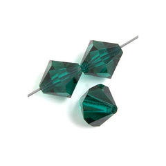 6mm Emerald Preciosa Bicone Each