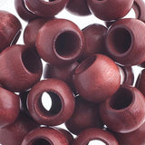 14x11mm Mahogany Round Wood Beads 10/pk