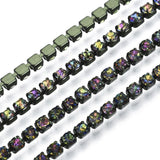 Metal Rhinestone Banding 2mm Multi Colour by the Yard