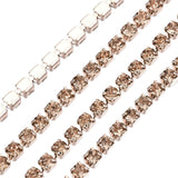 Metal Rhinestone Banding 2mm Light Peach by the Yard