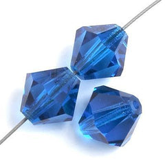 4mm Capri Blue Preciosa Bicone Each