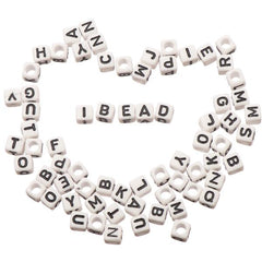 6mm Cube Assorted Alphabet Beads 68/Pk