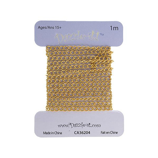 Chain Curb 2x3mm Links Brass 1m