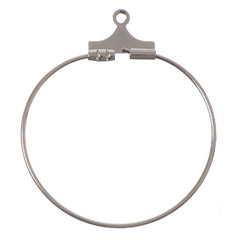 25mm Nickel Beadable Round Hoops 50/pk