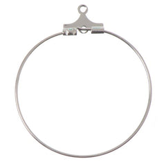 30mm Silver Beadable Round Hoops 50/pk