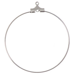 40mm Silver Beadable Earring Hoops 10/pk