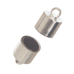 6x16mm Silver Barrel Magnetic Clasp 1/pk