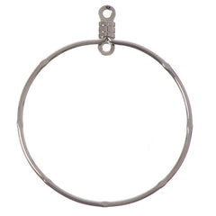 32mm Nickel Knotched Round Hoops 50/pk