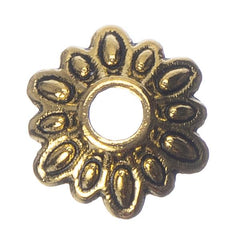 Bead Caps Daisy Flower 8mm Antique Gold 20/pk
