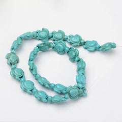 14x18mm Turquoise Blue Turtle (Synthetic/Dyed) Beads 23/Strand