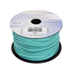 3mm Faux Suede Lace Aqua 50m