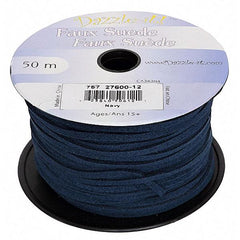 3mm Faux Suede Lace Navy 50m