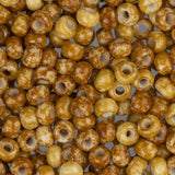 8/0 Czech Seed Beads #1027V Opaque Yellow Speckled Brown 22g