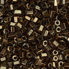 10/0 Czech 2 Cut Seed Beads Metallic Bronze 22g