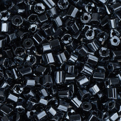 10/0 Czech 2 Cut Seed Beads Metallic Gunmetal 22g