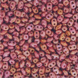 *Czech Miniduo Beads Chalk Ruby Luster 8g