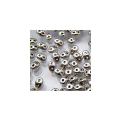 Czech Miniduo Beads 8g Jet Silver Pastel Matte