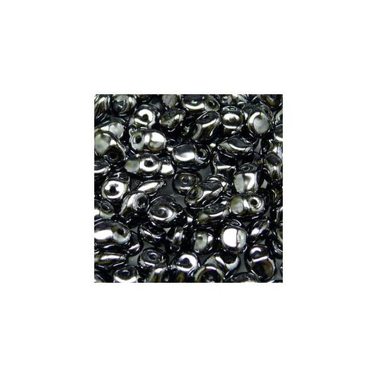 *Czech Superuno Beads Jet Hematite 22g