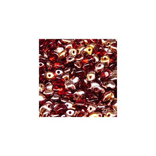*Czech Superuno Beads Ruby Capri Gold 22g