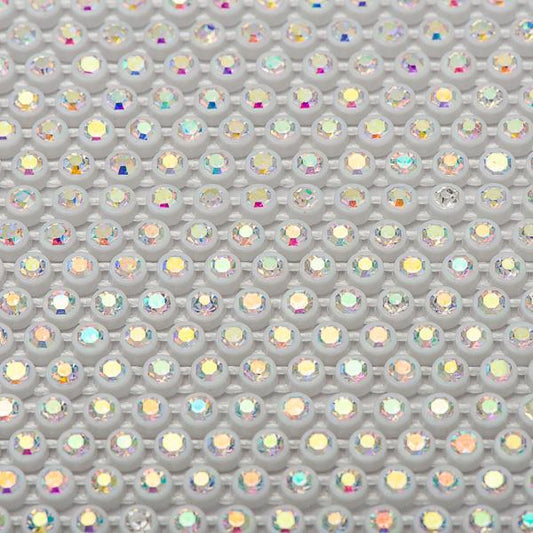 Plastic 2.4mm White AB Rhinestone Banding by the Yard