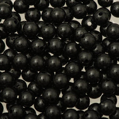 8mm Round Plastic Beads 1000/pk - Black