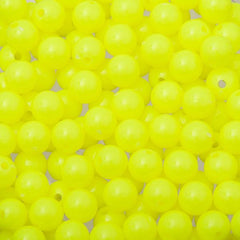 8mm Round Plastic Beads 1000/pk - Fluorescent Chartreuse