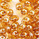 *Czech Miniduo Beads Topaz Luster 8g