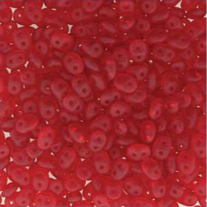 *Czech Miniduo Beads Ruby Matte 8g