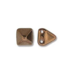 *Czech Pyramid Stud Beads 6mm Jet Bronze 25/strand
