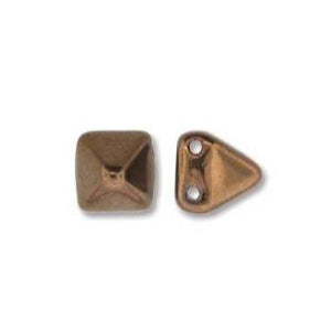*Czech Pyramid Stud Beads 6mm Jet Bronze 25/strand