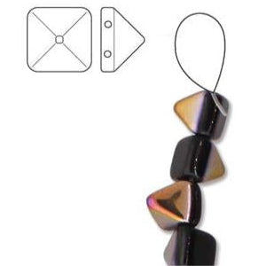 *Czech Pyramid Stud Beads 6mm Jet Sliperit 25/strand
