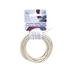 2mm Metallic Ivory Leather Cord 5yd