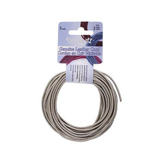 2mm Metallic Silver Leather Cord 5yd