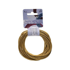 2mm Metallic Gold Leather Cord 5yd