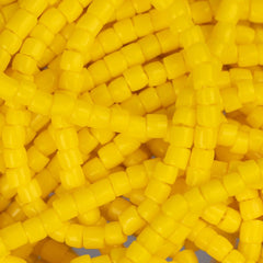 10/0 Czech 3 Cut Seed Beads Opaque Lemon Yellow Hank