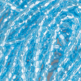 10/0 Czech 3 Cut Seed Beads Transparent Luster Light Aqua Hank