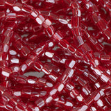 10/0 Czech 3 Cut Seed Beads Transparent Luster Red Hank