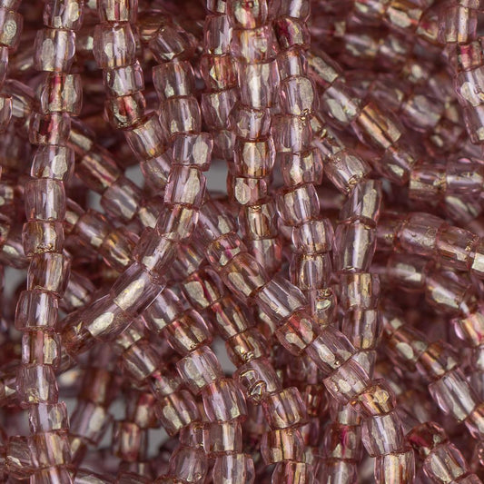 10/0 Czech 3 Cut Seed Beads Transparent Luster Red Hank