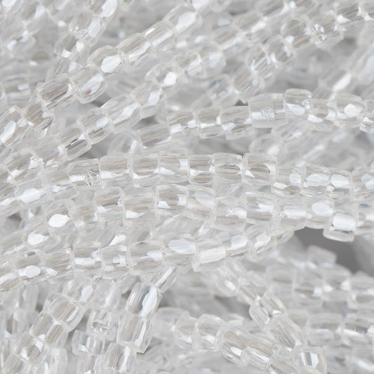 10/0 Czech 3 Cut Seed Beads Transparent Luster Crystal Hank