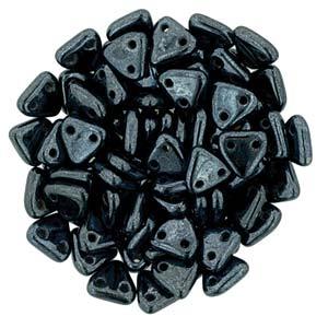 *Czech Triangle Beads 6mm Hematite 9g