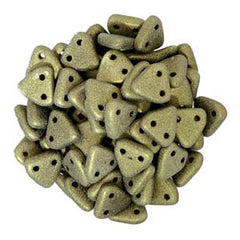 *Triangle Beads Metallic Suede Gold 9g Vial