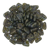 *Czech Triangle Beads 6mm Sapphire Copper Picasso 9g