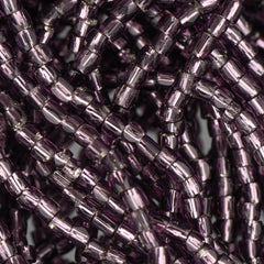 10/0 Czech 3 Cut Seed Beads Silver Lined Purple Hank